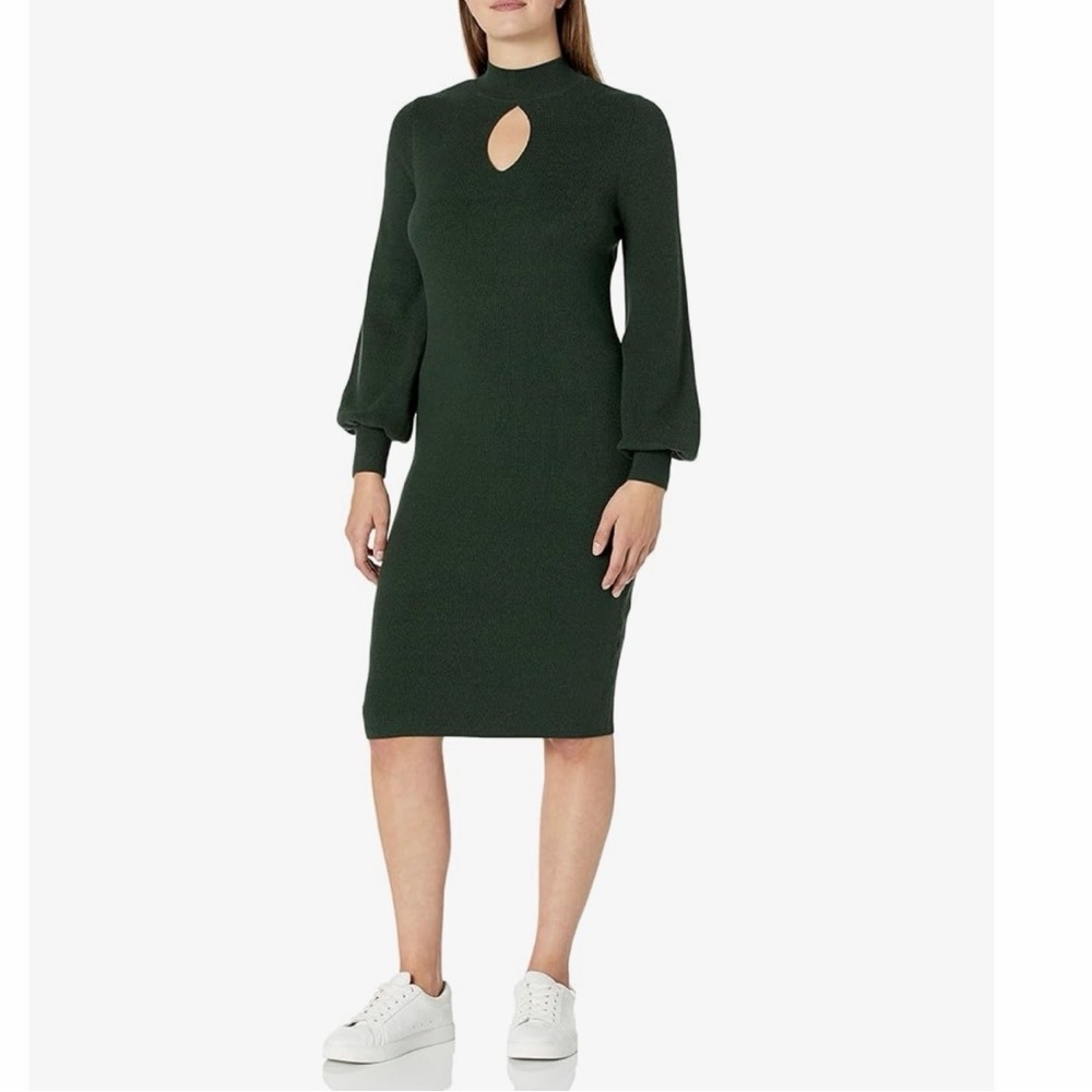 VINCE CAMUTO Mock Keyhole Neck Knit Dress